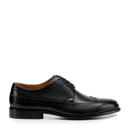 Pánske brogue poltopánky z prírodnej kože čierne Wittchen 101-M-303-1
