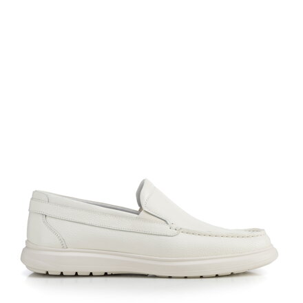 Męskie półbuty ze skóry naturalnej złamana biel 100-M-506-0