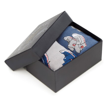 Męskie skarpetki we wzór trampek – zestaw 2 par 93-SK-003-X1