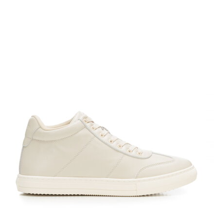 Męskie sneakersy z naturalnej skóry licowej jasny beż 101-M-514-9