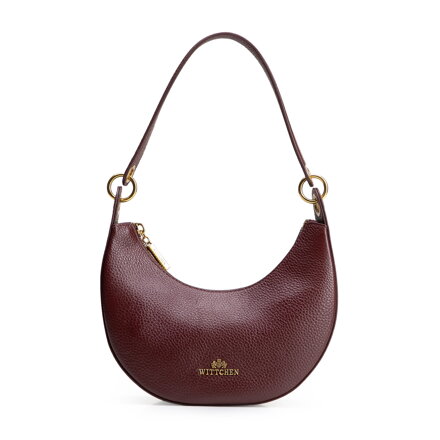 Minitorebka bagietka ze skóry naturalnej bordowa 102-4E-214-3