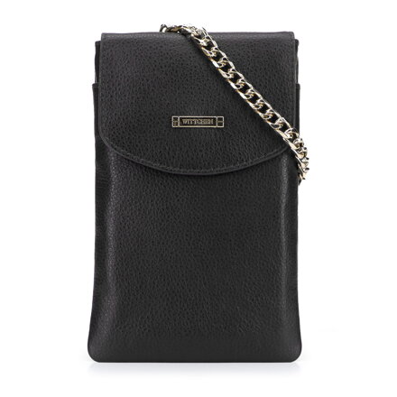 Minitorebka skórzana z łańcuszkiem czarna 29-2E-001-1