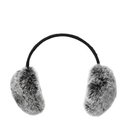 Nauszniki damskie z futerkiem czarno - szare 101-HF-018-18