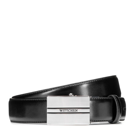 Męski pasek z dużą klamrą automatyczną czarny 101-8M-915-1