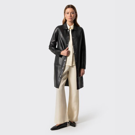 Płaszcz z naturalnej skóry owczej czarny 102-09-403-1