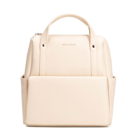 Dámsky ruksak zo syntetickej kože krémový 102-4Y-903-0