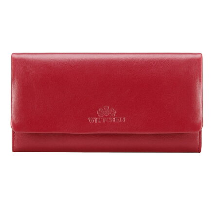 Damski portfel ze skóry podłużny z tłoczonym logo 26-1-443-3