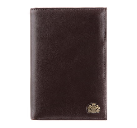 Męski portfel z połyskliwej skóry brązowy 10-1-033-4
