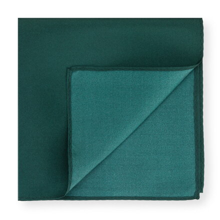Poszetka z jedwabiu jednokolorowa szmaragdowa 96-7P-001-Z