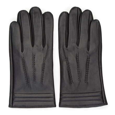 Męskie rękawiczki ocieplane skórzane z przeszyciami 39-6-718-1