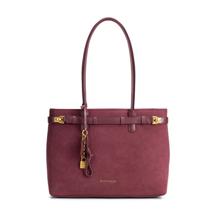 Bordová shopper kabelka Wittchen na A4 s jemnou textúrou 104-4Y-508-3