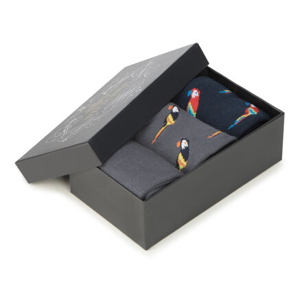 Zestaw męskich skarpetek w papugi 92-SK-010-X1