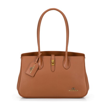 Skórzana torebka shopper z chwostem brązowa 100-4E-229-5