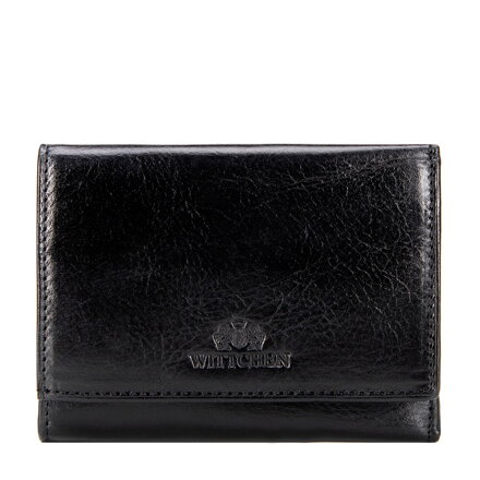 Skórzany portfel damski poziomy czarny 21-1-071-L10