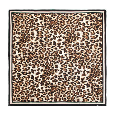 Dámska hodvábna šatka s leopardím vzorom béžovo-hnedá 103-7D-S02-X2