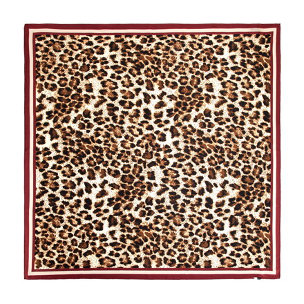 Dámska hodvábna šatka s leopardím vzorom hnedo-červená 103-7D-S02-X3