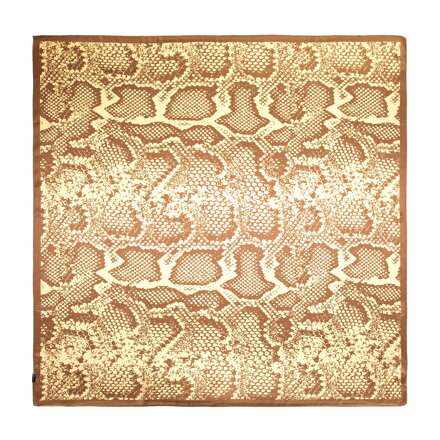 Dámska hodvábna šatka s hadím vzorom béžová 103-7D-S02-X4