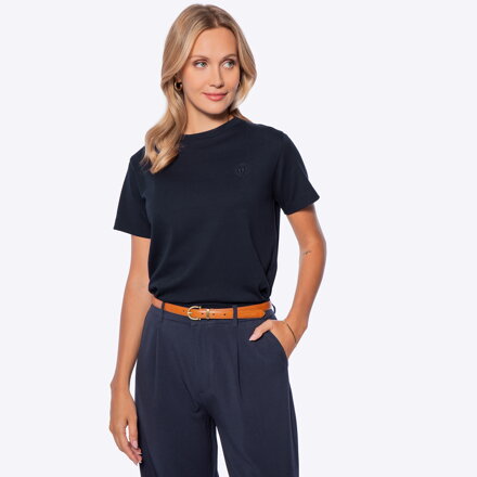 T-shirt damski z bawełny granatowy D0-99-100-N