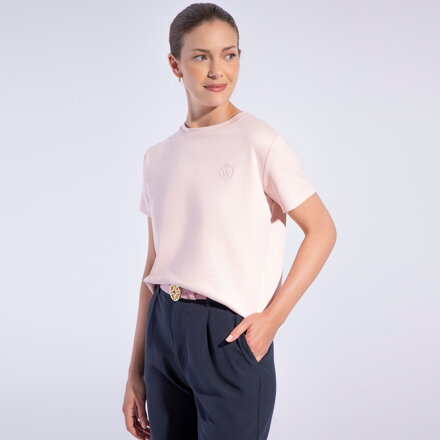 T-shirt damski z bawełny różowy D0-99-100-P