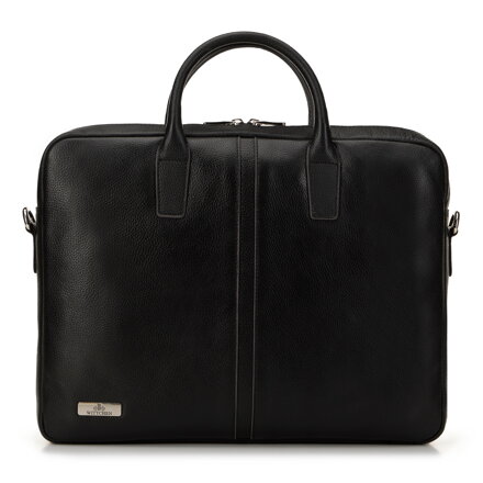 Torba na laptopa 11’’/12’’ skórzana z przeszyciem na środku czarna 98-3U-900-18