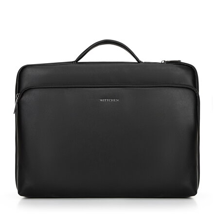 Taška na notebook 16" z eko-kože s bočným zipsom čierna 100-3P-901-1