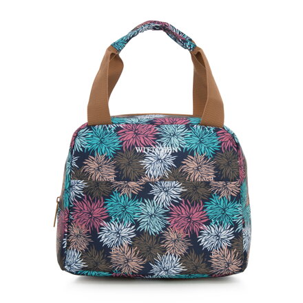 Torba na lunch zaokrąglona granatowo-różowa 56-3-021-9P