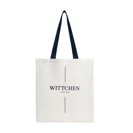 Torba płócienna z logo kremowo - granatowa 29-4-900-2X