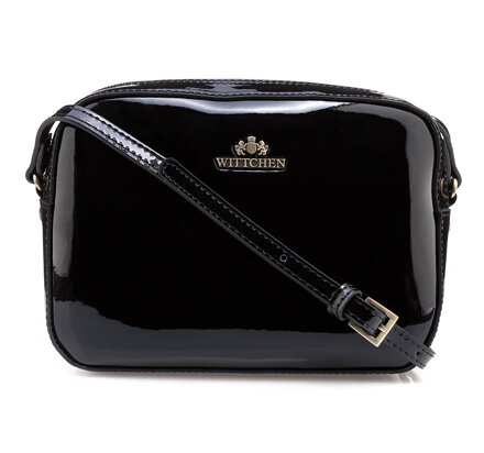 Damska listonoszka ze skóry lakierowana 25-4-589-1