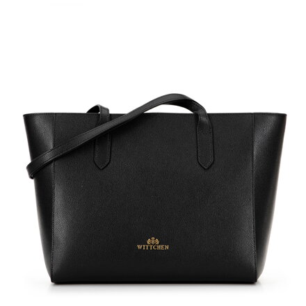 Damska torebka shopper ze skóry czarna 100-4E-602-1