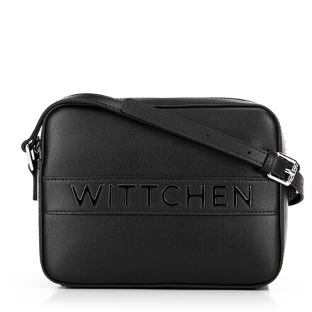 Skórzana torebka crossbody pudełkowa czarna 100-4E-634-1