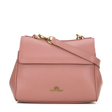 Damski torebka na ramię ze skóry naturalnej różowa 101-4E-202-P