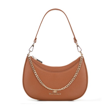 Dámska kožená bagetová kabelka s retiazkou