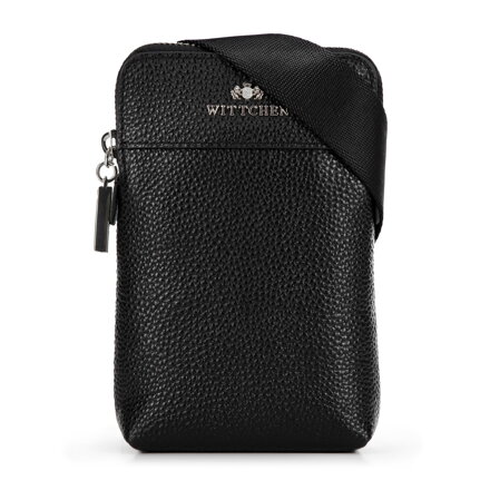 Minitorebka skórzana crossbody czarna ze srebrnym logo 99-2E-631-1S