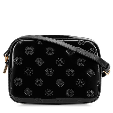 Damska crossbody ze skóry lakierowanej czarna 29-4E-025-1