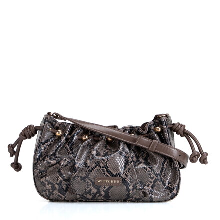 Hnedá crossbody kabelka Wittchen s croco štruktúrou a nastaviteľným popruhom