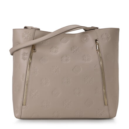 Torebka shopperka skórzana w monogram z pionowymi suwakami 96-4E-002-9