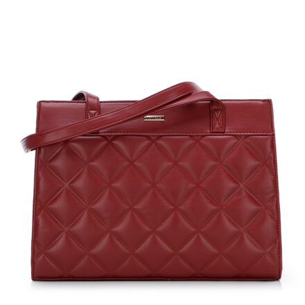 Torebka shopperka z pikowanym przodem ciemny czerwona 97-4Y-610-3