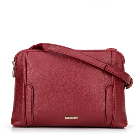 Dámska crossbody kabelka, dvojpriehradková, červená 100-4Y-009-3