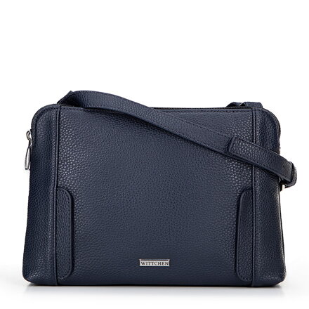 Dámska crossbody kabelka, dvojpriehradková, námornícka modrá 100-4Y-009-7