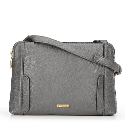 Dámska crossbody kabelka, dvojpriehradková, sivo-zlatá 100-4Y-009-8G