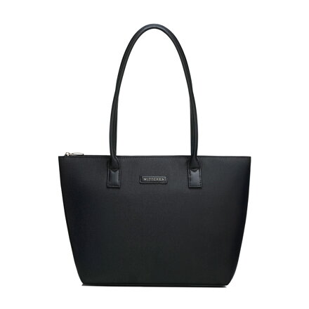 Torebka damska shopper na ramię z zamkiem czarna 102-4Y-401-1