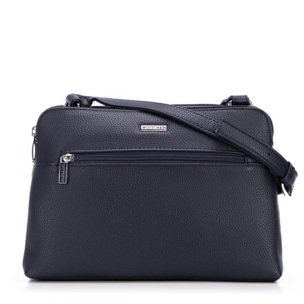 Damska crossbody dwukomorowa z ekoskóry granatowa 99-4Y-610-7