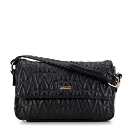 Damska torebka crossbody z przeszyciami czarna 99-4Y-623-1