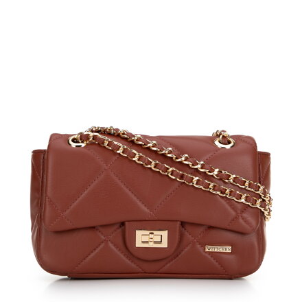 Crossbody z ekoskóry w geometryczne przeszycia czerwona 99-4Y-627-4