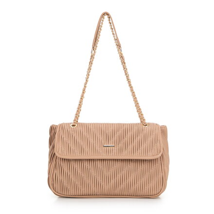 Crossbody z ekoskóry na łańcuszku beżowa 99-4Y-634-9