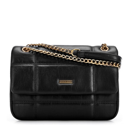 Crossbody kabelka z ekokože, dvojpriehradková čierna 99-4Y-637-1