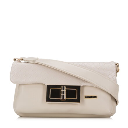 Torebka z ekoskóry z dużą klamrą jasny beż 94-4Y-524-9