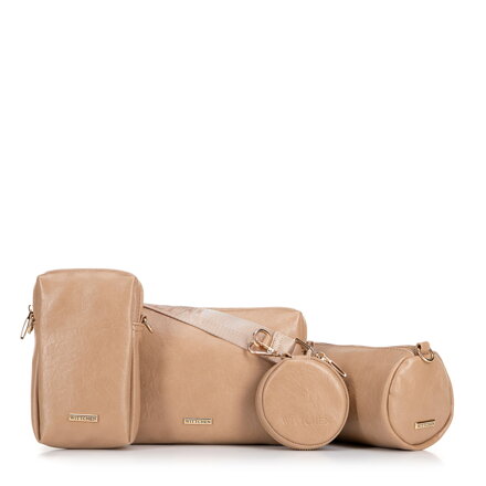Zestaw torebek crossbody z ekoskóry beżowy 100-4Y-420-9