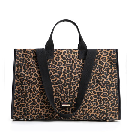 Uniwersalna shopperka damska brązowo - czarna 101-4Y-430-4