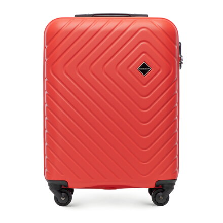 Walizka kabinowa z ABS-u z geometrycznym tłoczeniem czerwona 56-3A-751-30